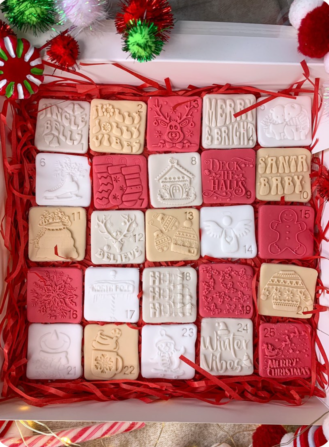 Advent Calendar Embossing Slabs.