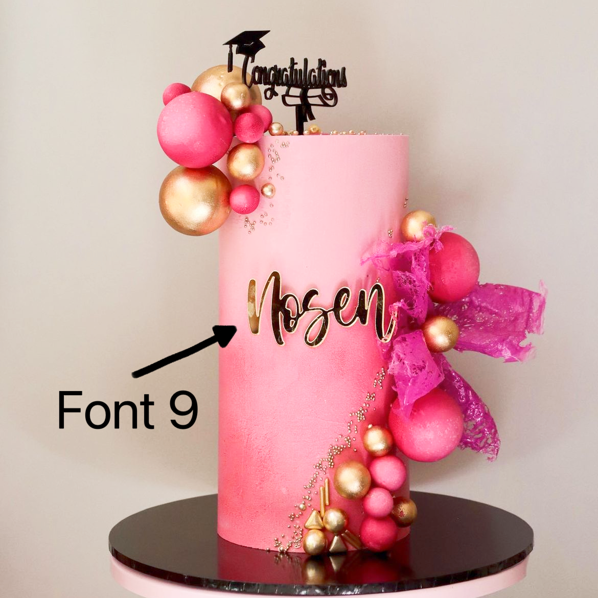 Scribe Font Name Charm - Personalised Acrylic Cake Decor