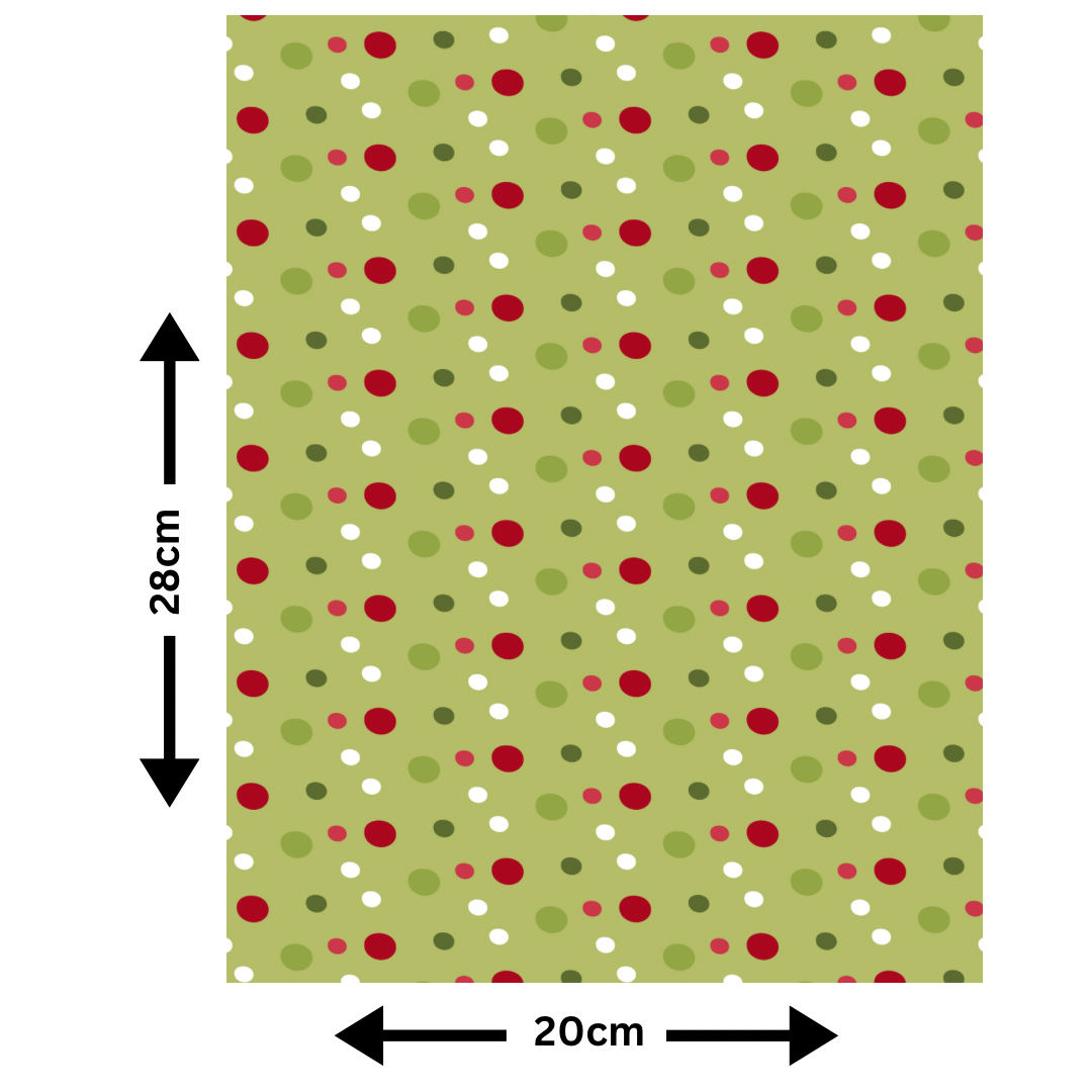 A4 Green Spots Printed Edible Icing Sheet - Cake Wrap, Cookie and Cupcake Decor