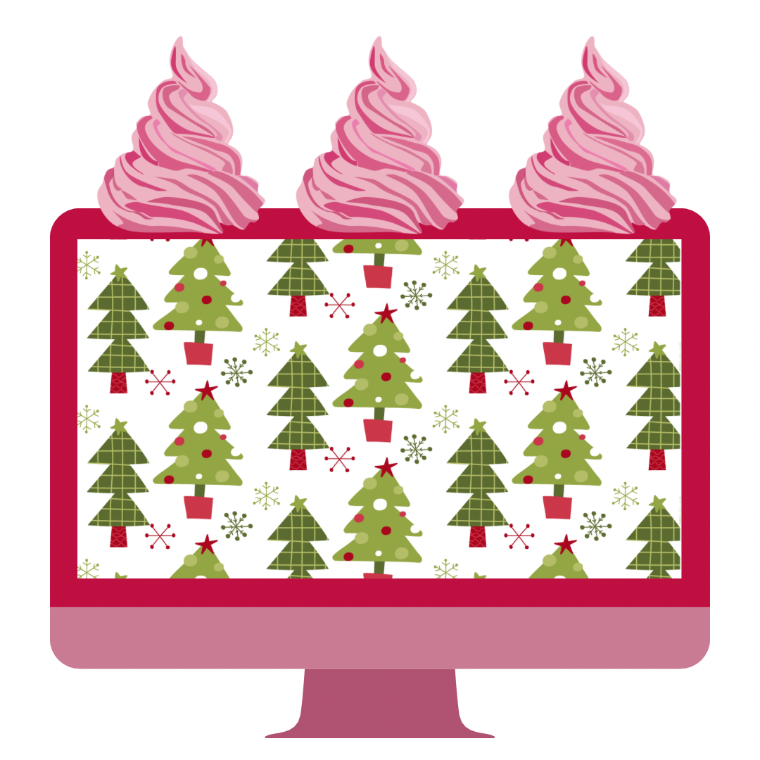 A4 Modern Print Festive Christmas Tree Edible Icing Sheet - Cake Wrap, Cookie and Cupcake Decor