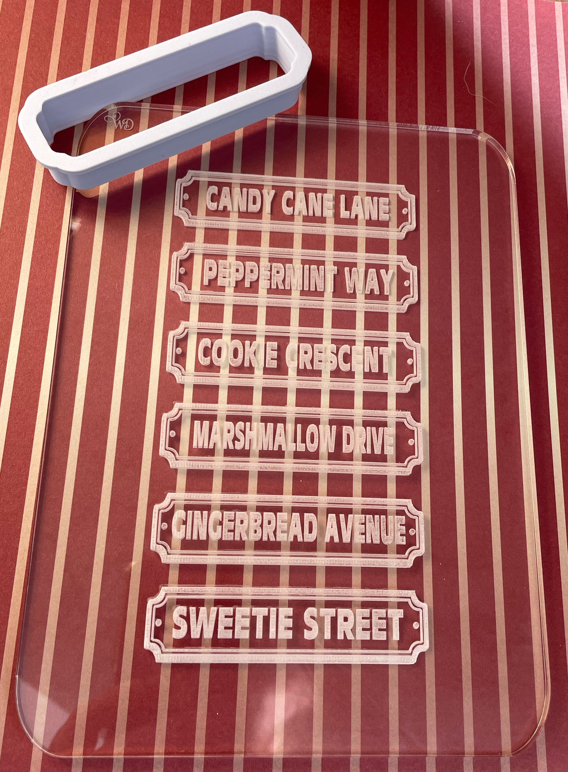 Christmas Candy Land Street Signs Embossing Slab.