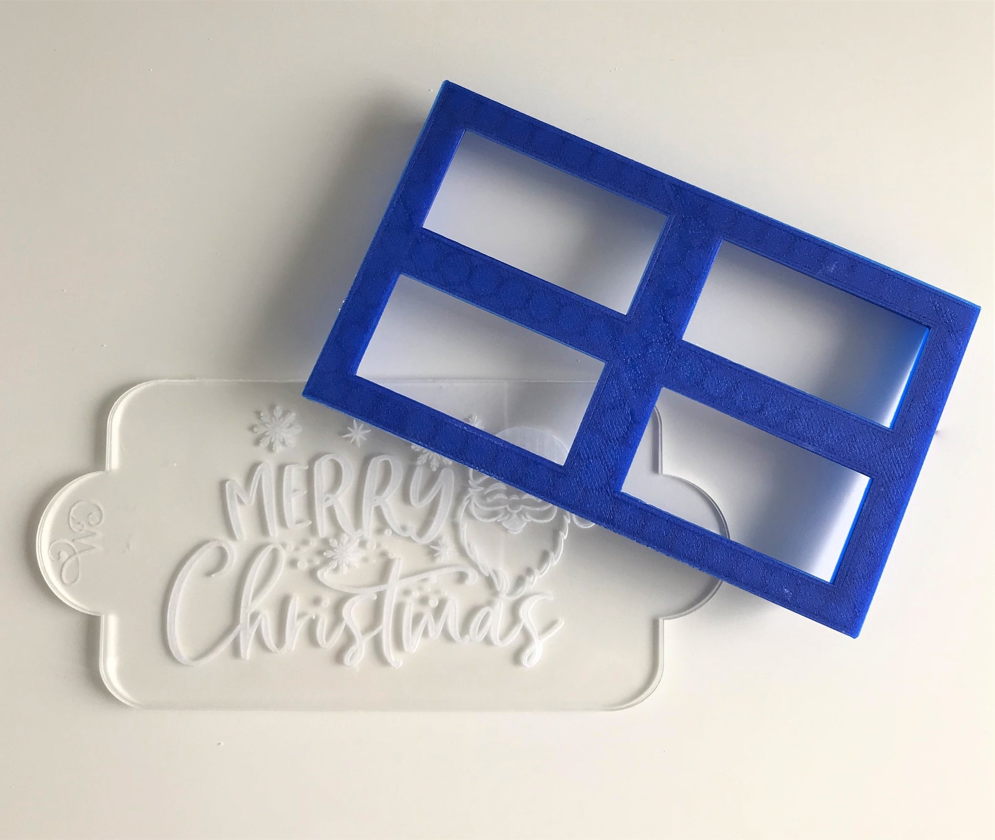 Merry Christmas Embosser Stamp and Cookie Cutter Set. Santa Xmas Debosser.