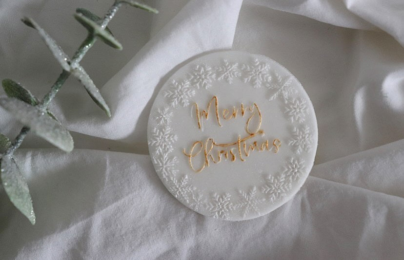 Merry Christmas Snowflake Wreath Embosser