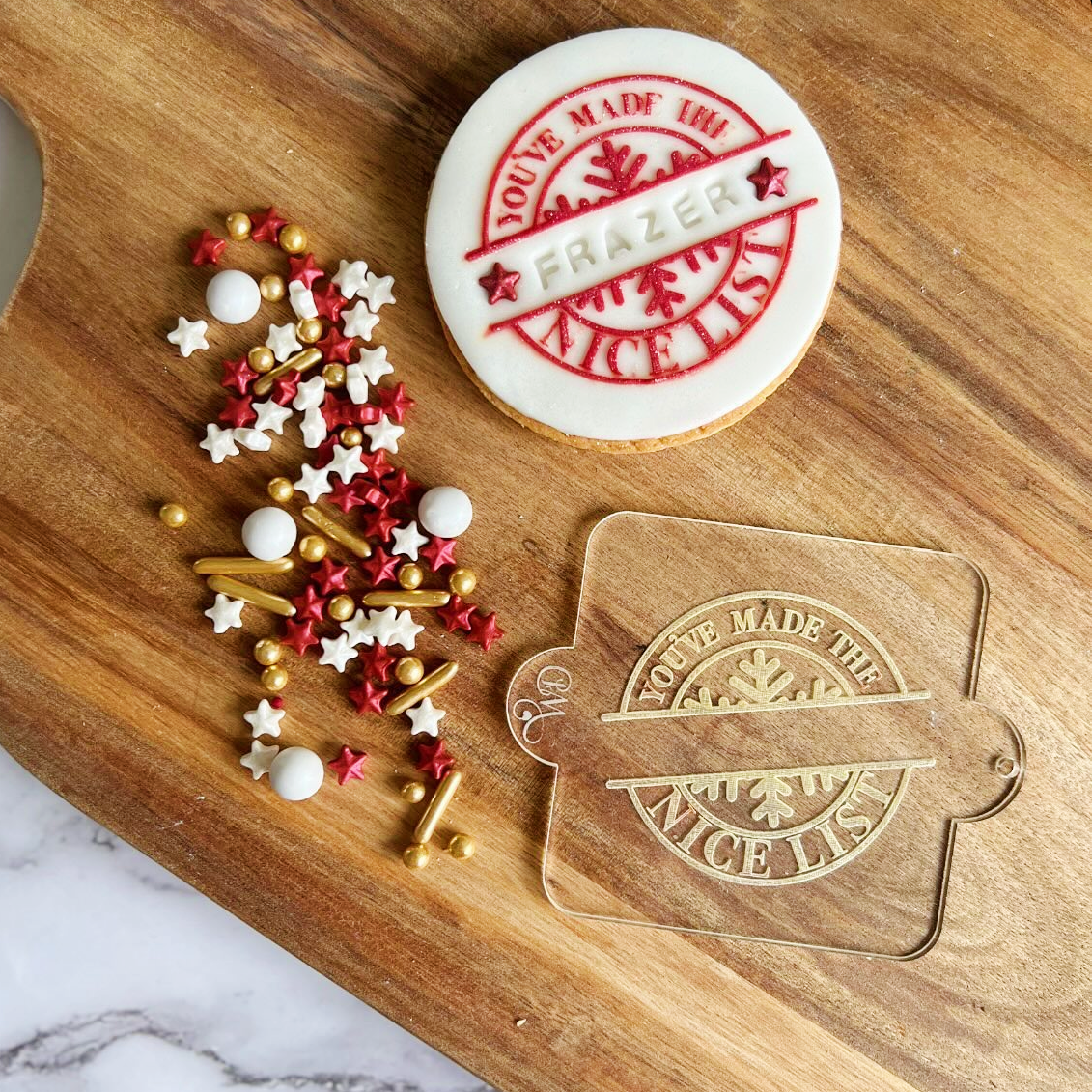 You've Made The Nice List Christmas Embosser Stamp.