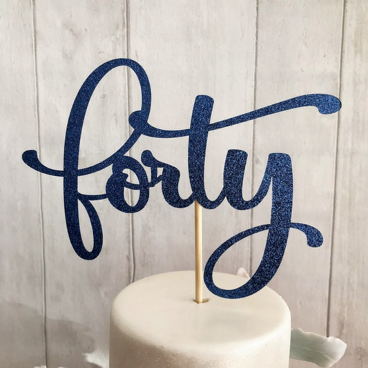 Forty Glitter Card Topper