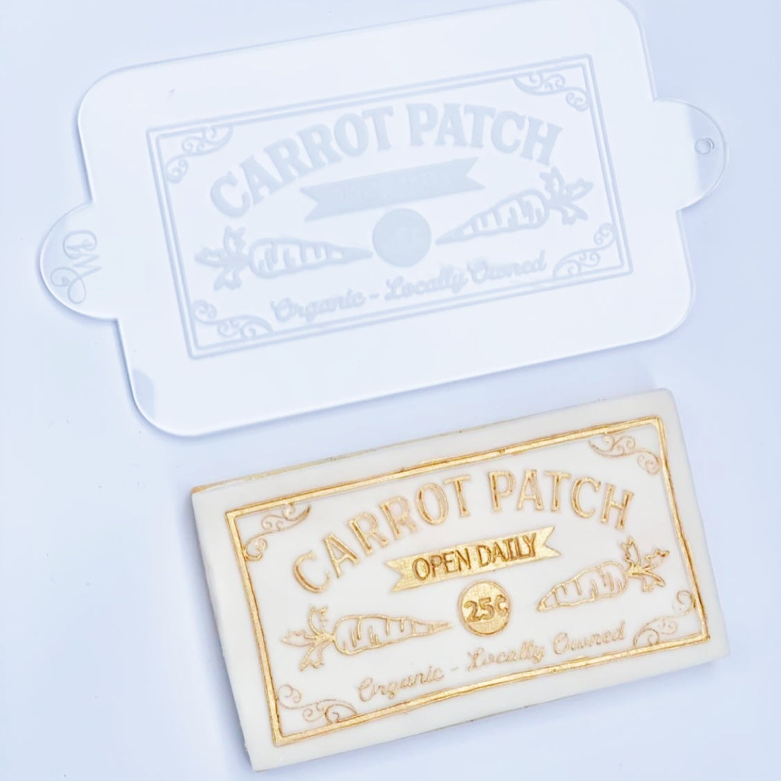 Carrot Patch Embosser and Cookie Cutter Set.