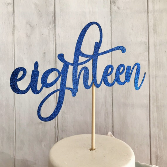 Eighteen Glitter Card Topper