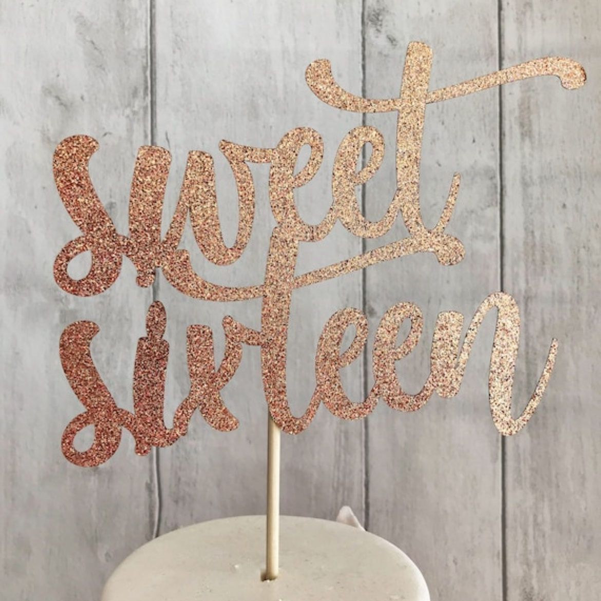 Sweet Sixteen Glitter Card Topper