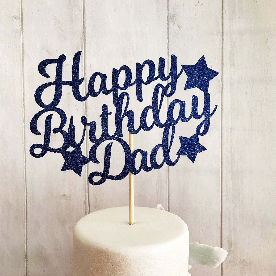 Happy Birthday Dad Glitter Card Topper