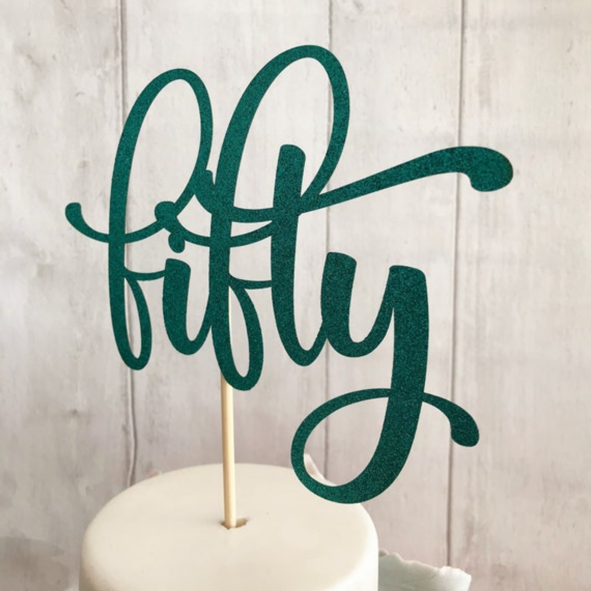 Fifty Glitter Card Topper