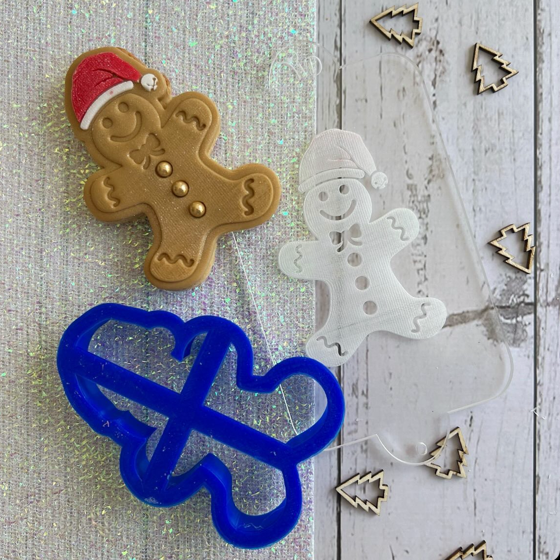 Gingerbread Man Embosser and Cookie Cutter Set.