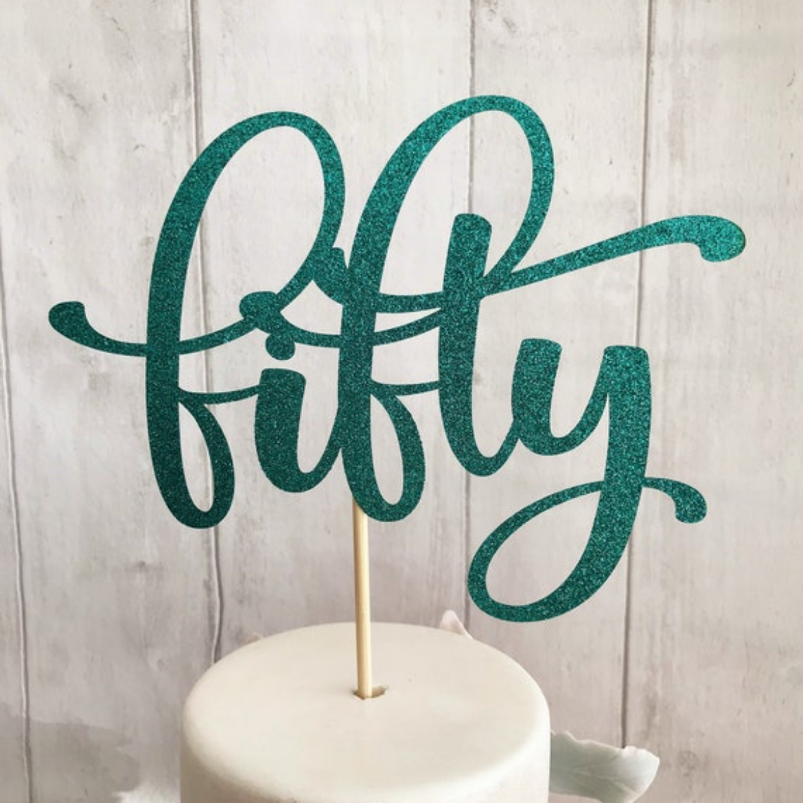 Fifty Glitter Card Topper