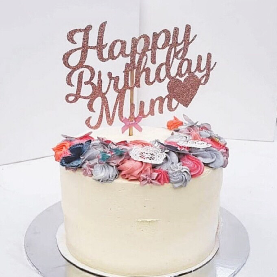 Happy Birthday Mum Glitter Card Topper