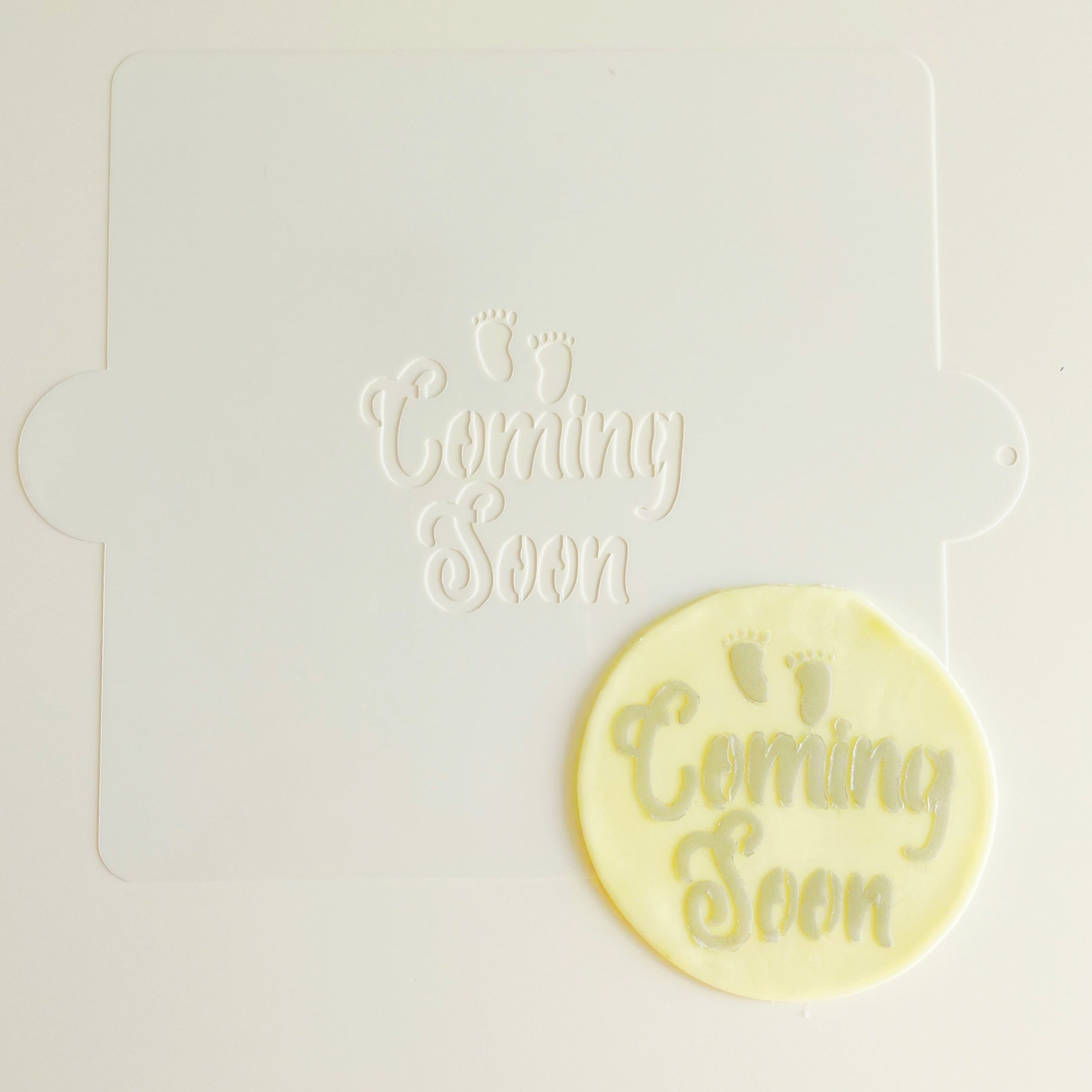 Coming Soon Cookie Stencil.