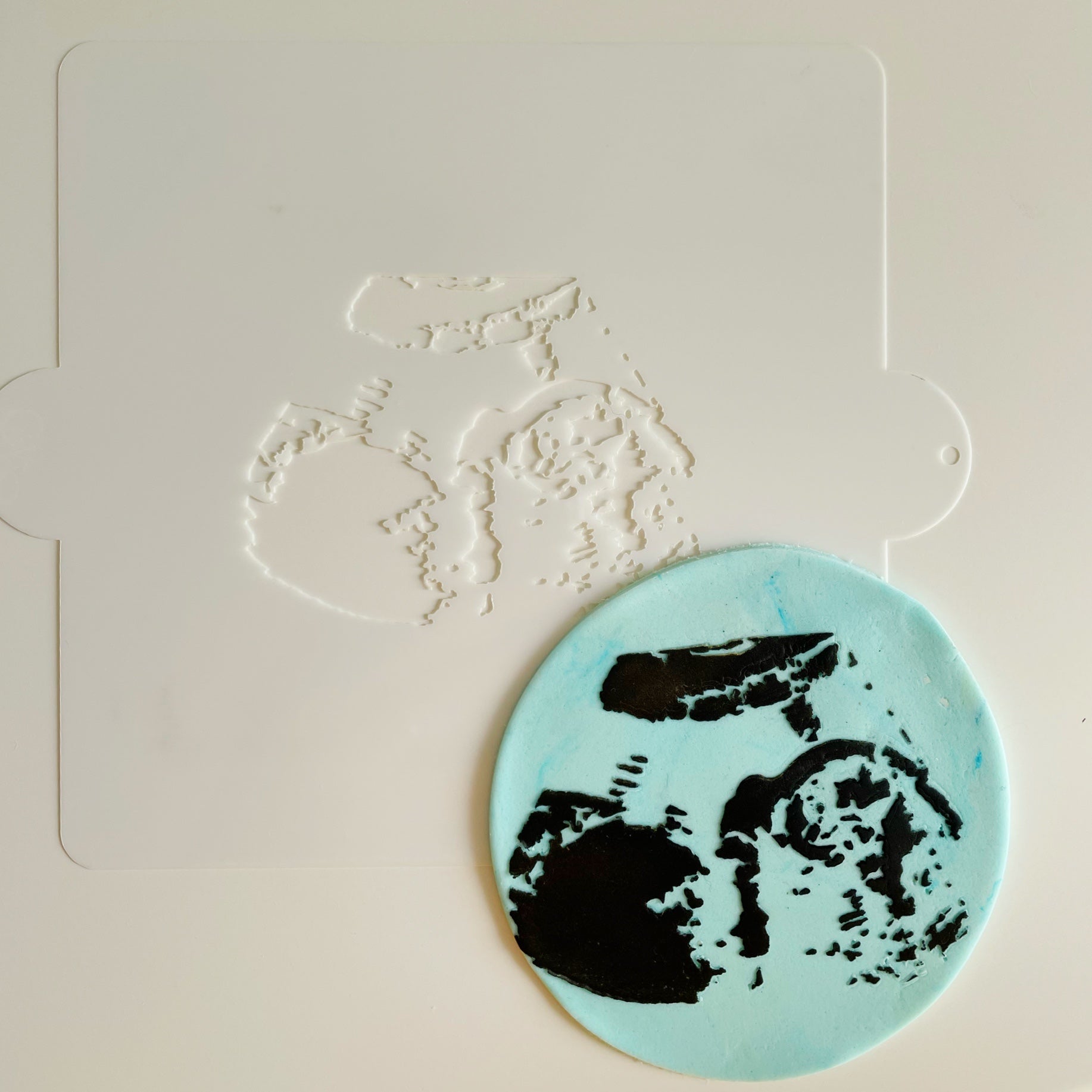 Baby Scan Stencil and Matching Cookie Cutter Set.